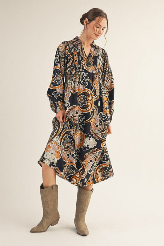 Midnight Harvest Midi Dress